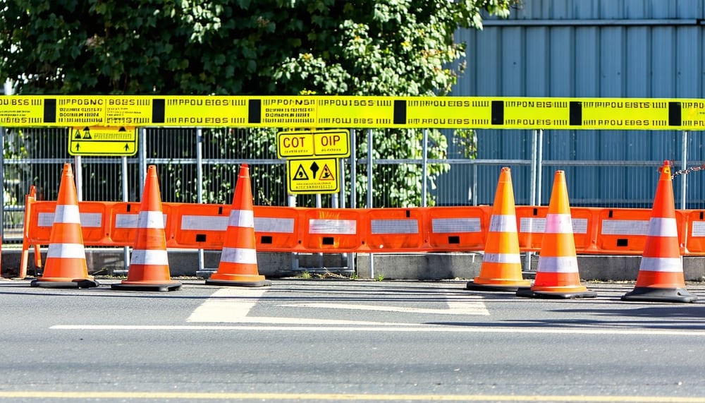 Traffic safety and building safety products like cones and signs Traffic safety and building safety products like cones and signs