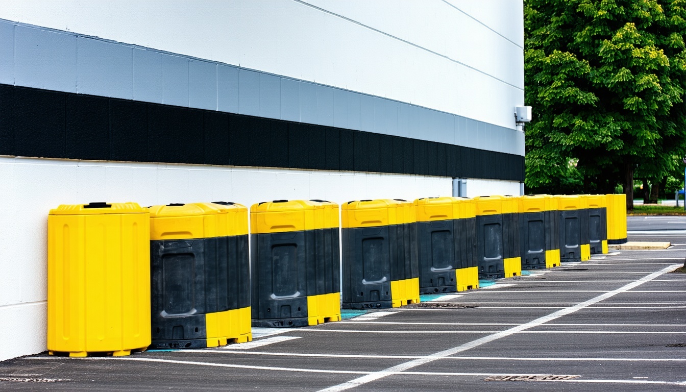Rubber guards protecting building structures